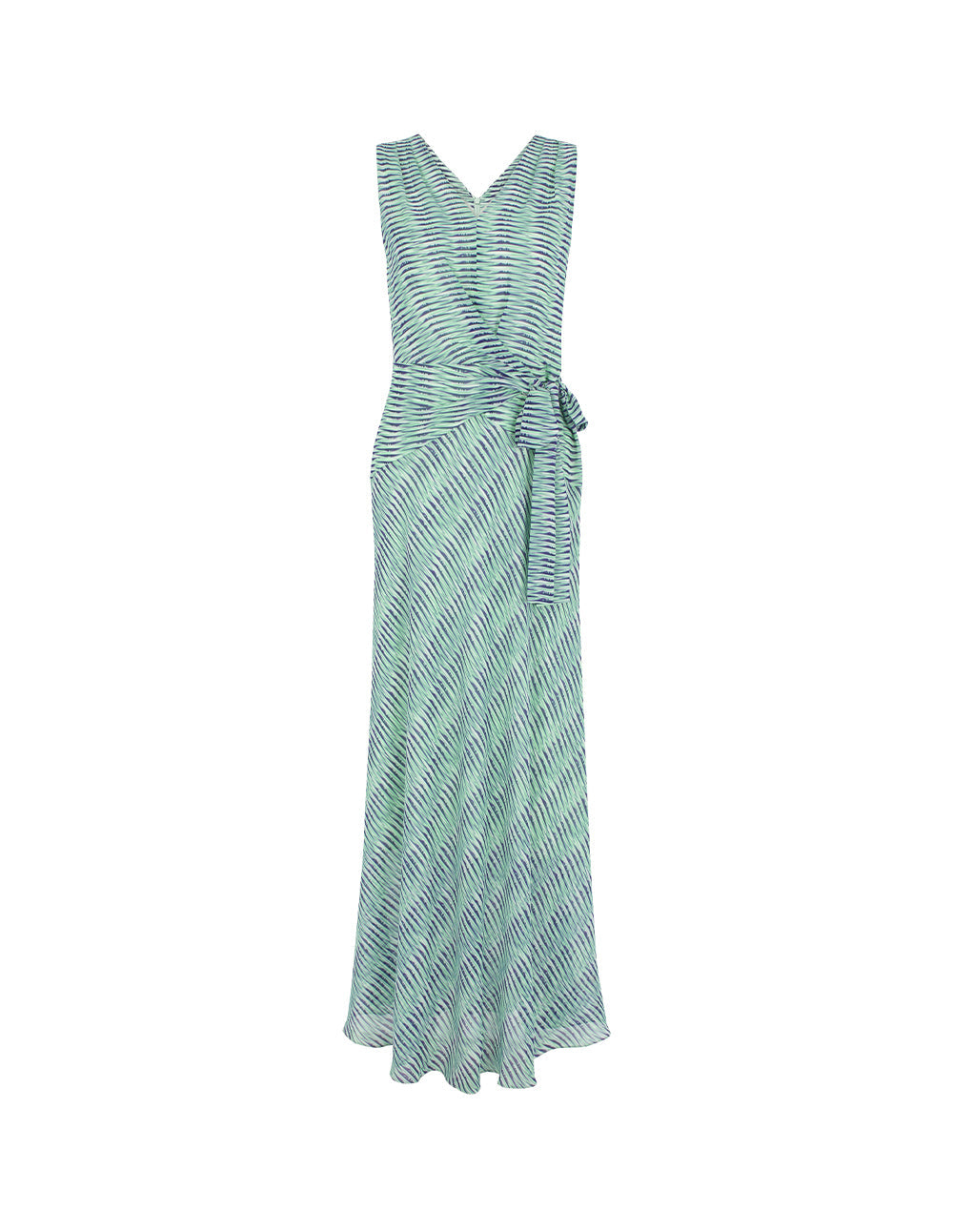 MARYLING V-Neck Sleeveless Rattan Printing Wrap Dress