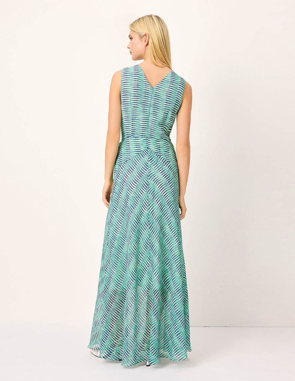 MARYLING V-Neck Sleeveless Rattan Printing Wrap Dress