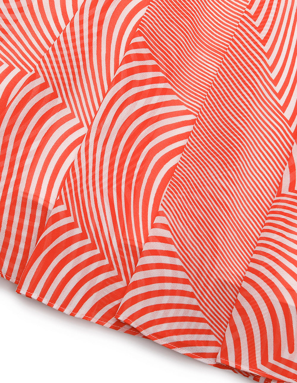 MARYLING Half-Sleeve Striped-Print Pleated Midi Shirt Dress