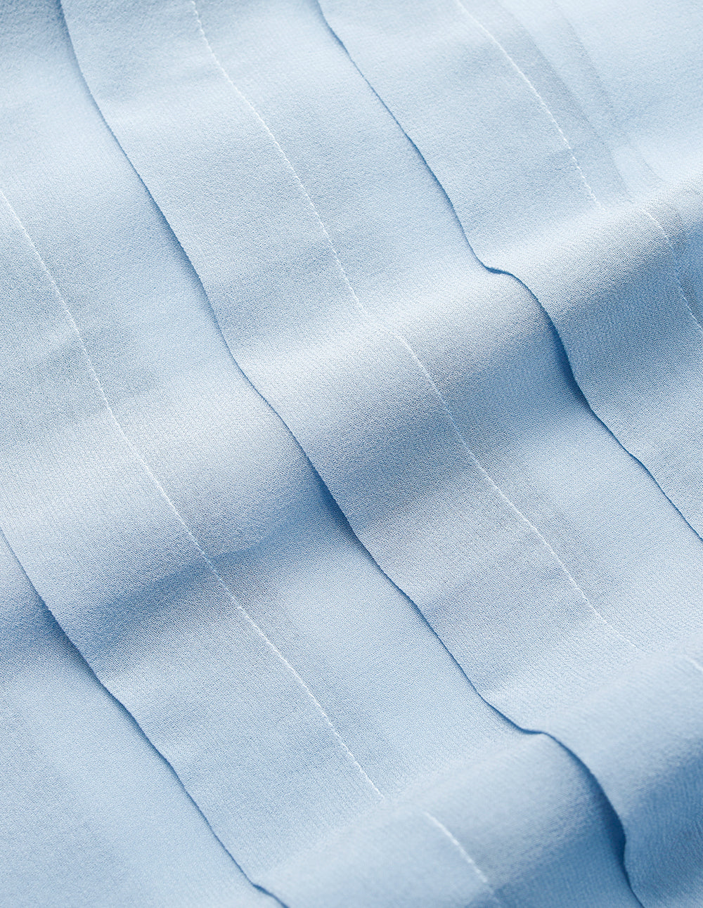 MARYLING Lapel Sheer Overlay Pin-Tuck Paneled Pleated Midi Shirt Dress