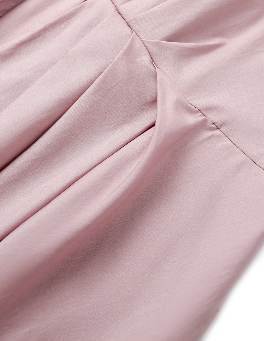 MARYLING Dusty Pink Long-Sleeve Pleated Midi Shirt Dress