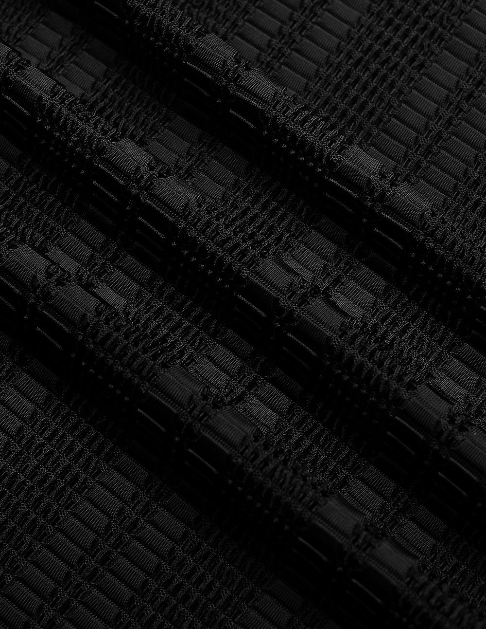 MARYLING Round Neck Short Sleeve Hollow Black Knit Top