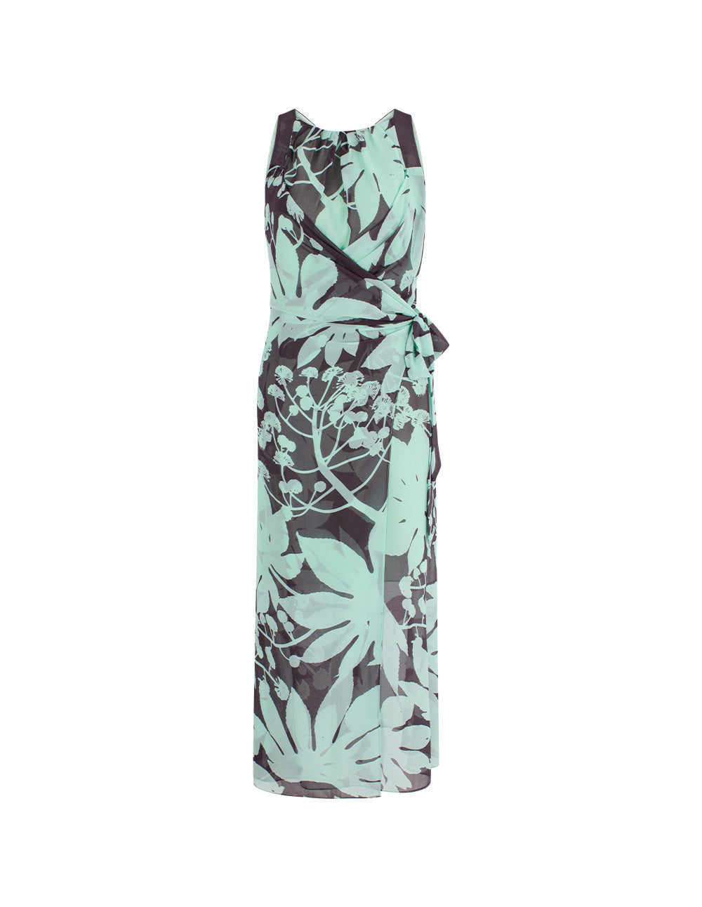 MARYLING Blue-Brown Tree Shadow Printed Dresses