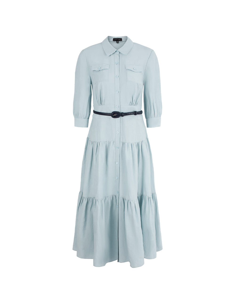 MARYLING Ice Blue Linen Blend Dresses