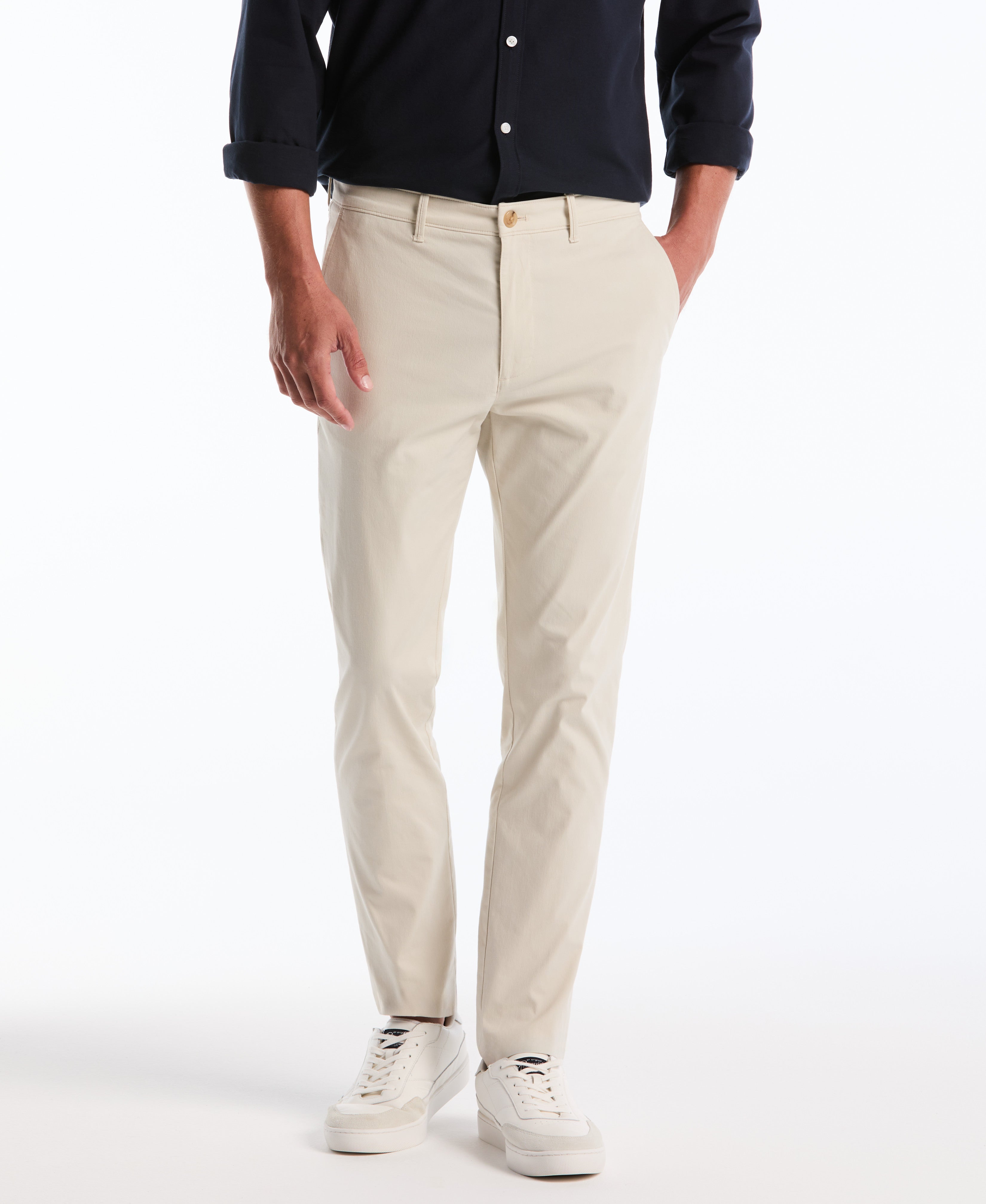 Flat Front Nylon Twill Chino