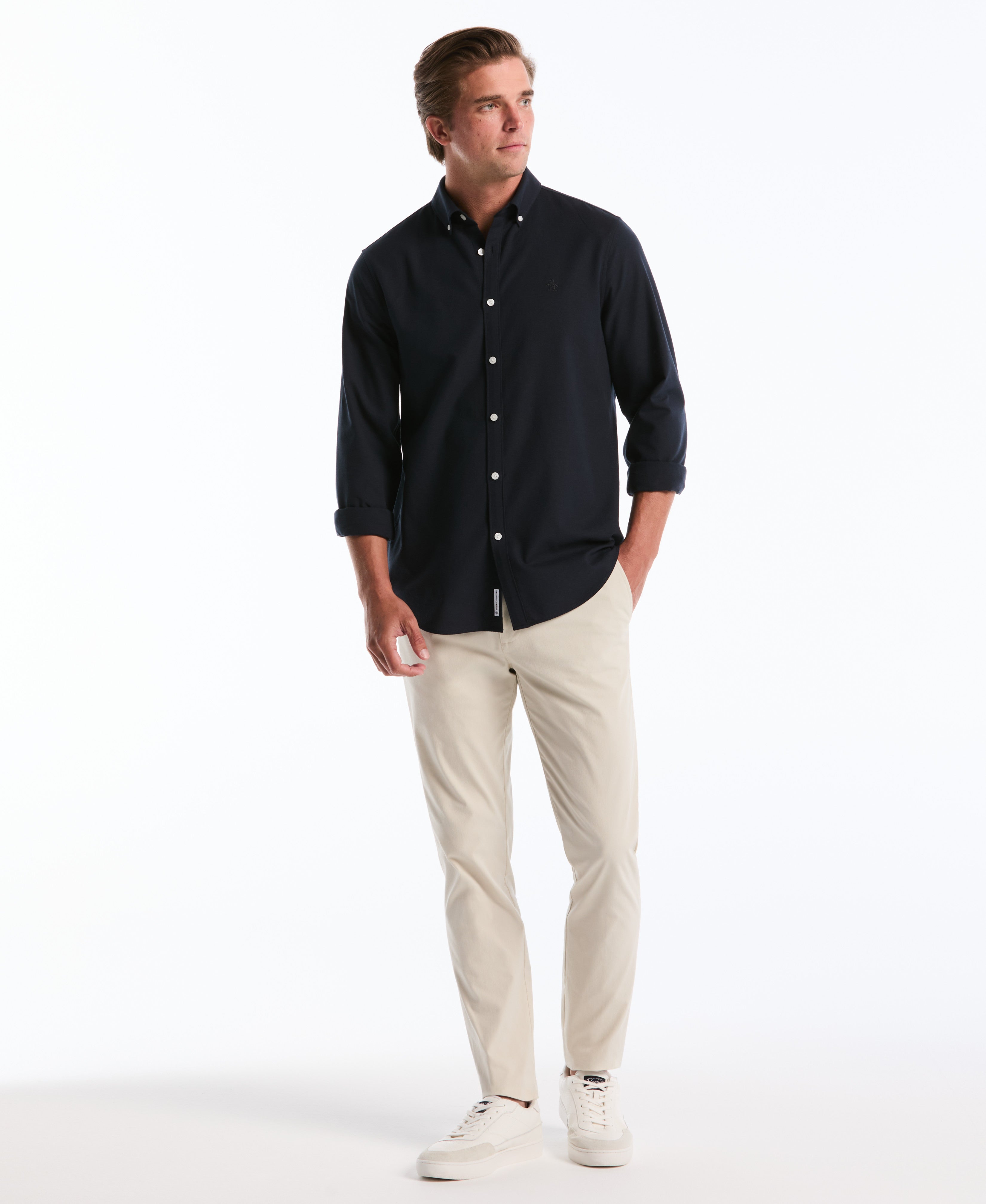 Flat Front Nylon Twill Chino